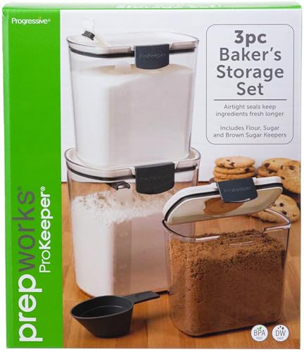 Image of PREPWORKS ProKeeper 3 Piece Baker's Storage Set - Includes Flour, Sugar, and Brown Sugar Containers