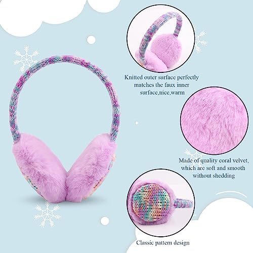 PESAAT Winter EarMuffs for Kids Outdoor Boys Knitted Ear Cover Plush Toddler Girls Ear Warmer 3-8 Years2