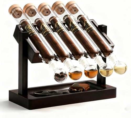 Cigar Humidor with Glass Tube, Handmade Natural Cedar Wood, Built-in Humidifier for Freshness Preservation, Ideal Cigar Flavor Infuser