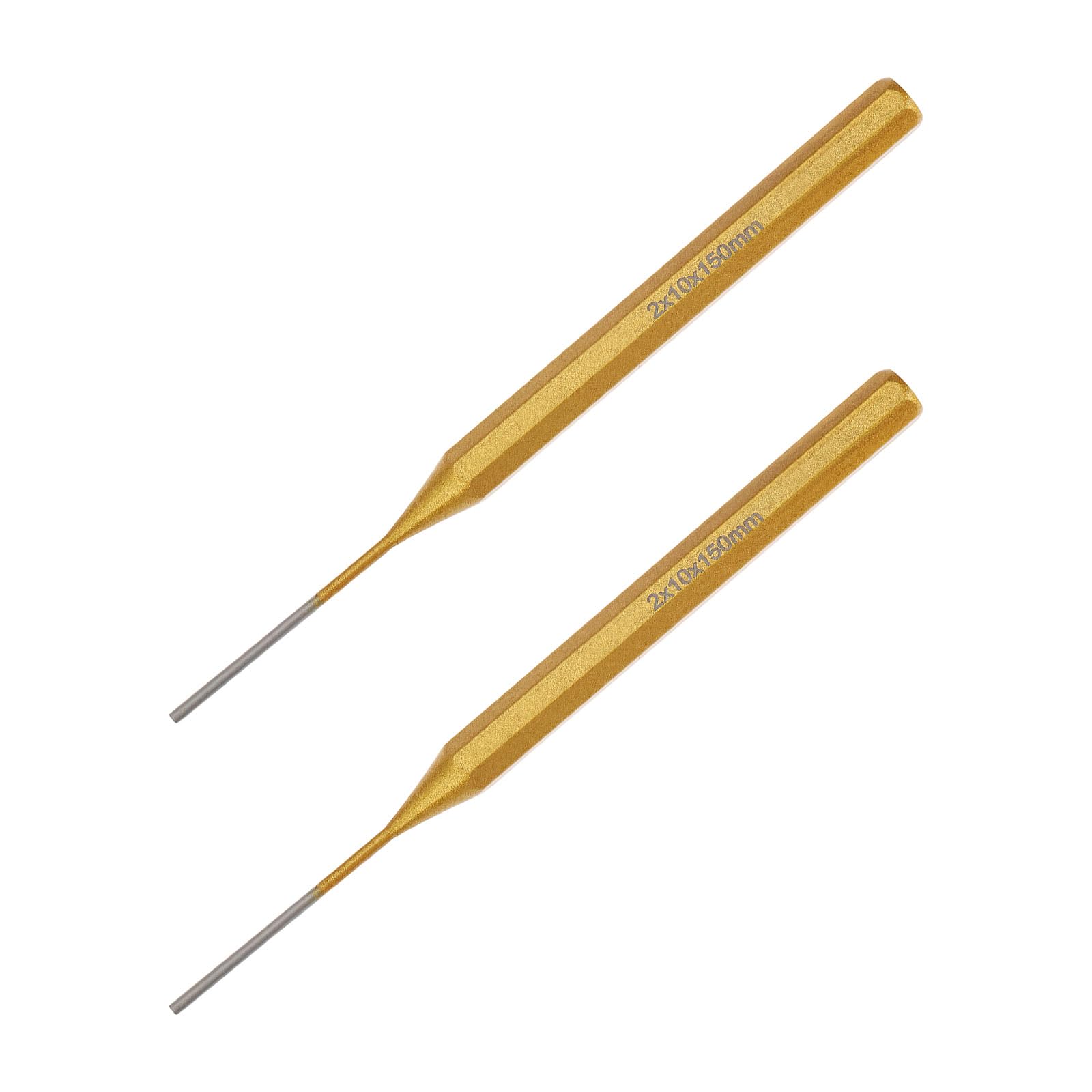 Briny River 2X Parallel Pin Punch Cylindrical Chisel 2x10x150mm Suitable for Woodworking Drilling and Decoration