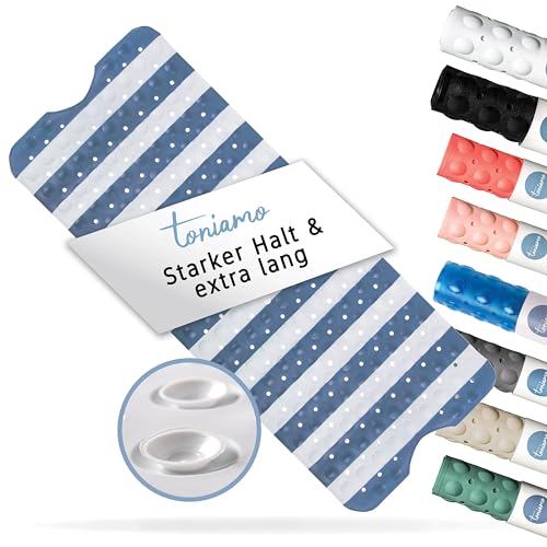 Toniamo Badewannenmatte rutschfest 100x40 cm | Extra Lange Badematte rutschfest | Antirutschmatte...