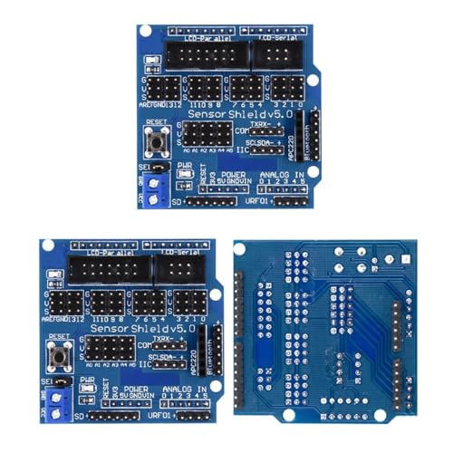 Funsto - Sensor Shield V5.0 Sensor Expansion Board for Uno Mega R3 V5 Sensor Shield for Arduino Electronic Building Blocks of Robot Parts