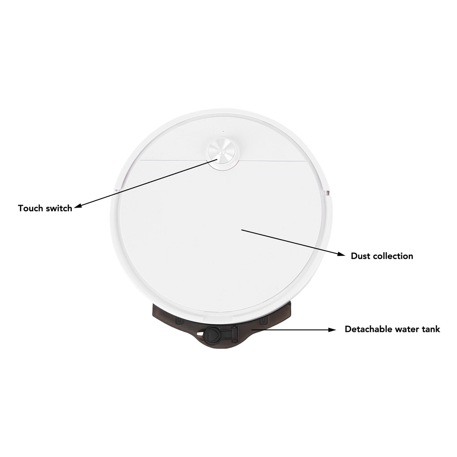 AUNMAS Roboter-Staubsauger und Wisch-Kombination, 2800 Pa Intelligenter Roboter-Staubsauger mit Infrarot-Sensor, 6 Modi-Fernbedienung, 2000 MAh, 90 Min. Laufzeit für Tierhaare auf Hartböden, Teppichen