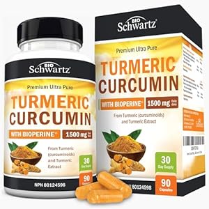 Turmeric Curcumin 1500mg | Turmeric Supplements + Black Pepper | Anti Inflammatory Pills & Joint Pain Relief | with BioPerine | High Potency Curcumin Supplements | Non-GMO, Gluten-Free | 90 Ct