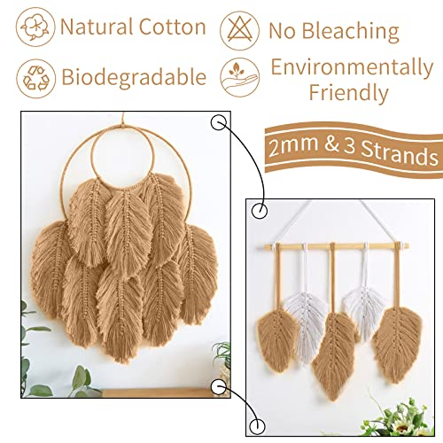 LEREATI Macrame Cord 2mm x 100m, Thick Macrame Rope Natural Cotton Rope Craft String - Image 4