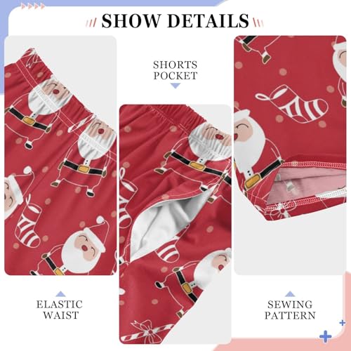 Boys' Pants Christmas Santa Claus Candy Long Bottoms Jogger Pants Elastic Waist Trousers with Pockets S-XL4