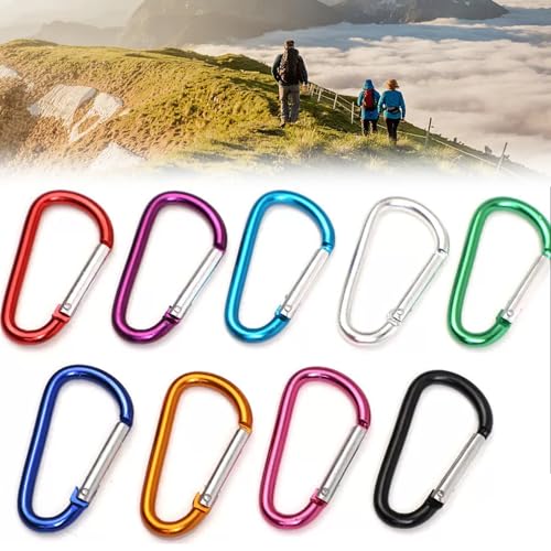 Yotsuba 30 Pack Small Carabiner Clip, Mini Carabiner Keychain - Lightweight Aluminum Spring Loaded Quick Lock Carabiners for Keys, Hiking, Camping Gear, D-Ring Clips (Random Bright Colors)
