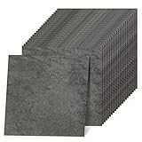 Spiareal 48 Pieces Peel and Stick Floor Tiles Vinyl Flooring 12 x 12 Inch Stick on Floor Tile Self Adhesive Waterproof DIY for Bathroom Kitchen Bedroom Living Room(Gray Grain)