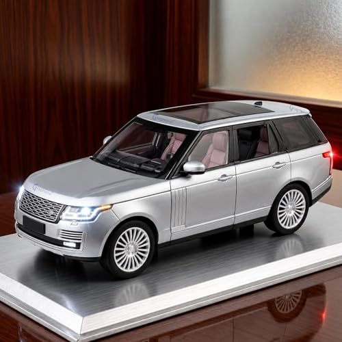 Image of GRAPHENE 1:32 Scale RR Pull Back Toy Car, Die Cast Metal Body SUV Model with Openable Doors, Light & Sound, Realistic Miniature Vehicle Toy for Kids Boys Girls (Grey)
