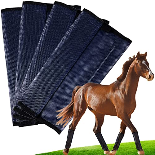 Sirufud 4 Set Mesh Fly Boots For Horse,Loose Horse Leggins For Reducing Stomping,Hoof Damage And Leg Fatigue,Breathable Plastic Mesh Materia,No More Horsefly Nuisance Greatly #TOP3