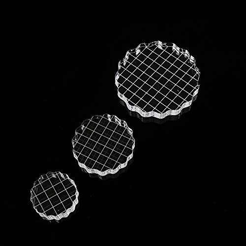 DECORA 3 Pieces Thicken Clear Acrylic Stamping Blocks Set with Grid and Grip - Thumbnail 5