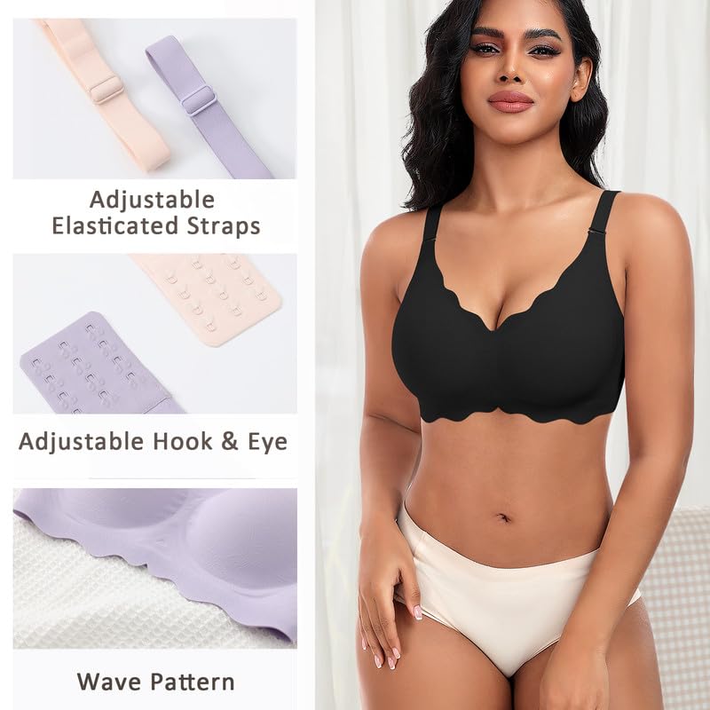 Sujetadores inalámbricos para mujer, sin costuras, suaves, cómodos, con extensor de brasier