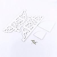 Vista 7 de Yosoo Paneles de pared de filigrana tallados dobles blancos, estante de esquina de pared, estante de almacenamiento, soporte de baño para maceta