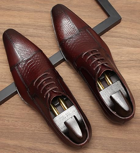 Santimon Men’s Leather Oxfords Dress Shoes – Fahion Comfortable Classic Formal Derby Suit Shoes for Business, Wedding4