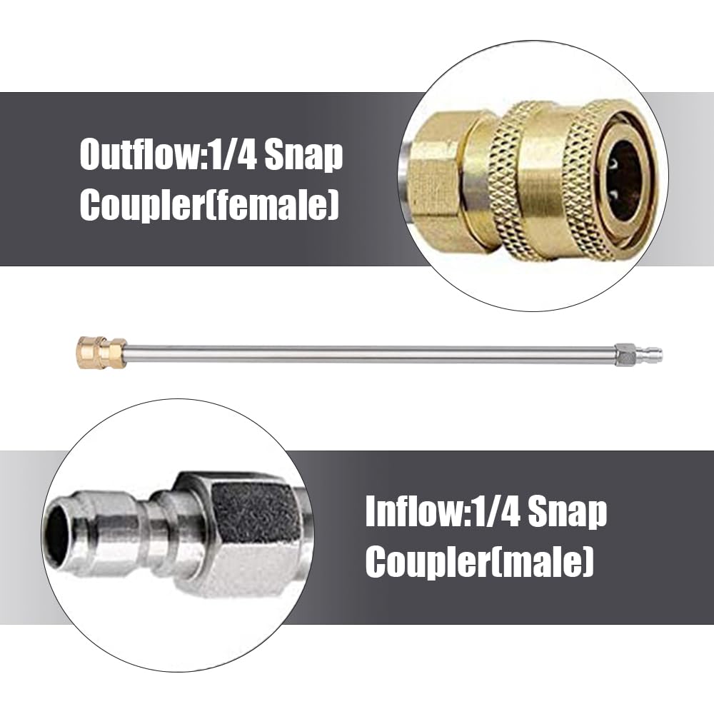 2x Verlängerungsstäbe Für Hochdruckreiniger - 33cm Lanze Mit 4000 PSI Für Hartnäckigen Schmutz