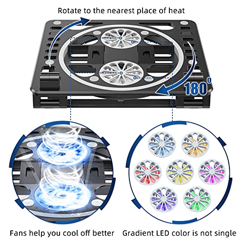 Laptop-Cooling-Pad-Portable-10-17-Inch-Laptop-Stand-with-2-Rotate-Led-Fans-Elevator-6-Angle-Adjustable-Laptop-Cooler-with-Phone-Tablet-Laptop-Notebooks-Stand-Black