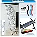 10 Steps Retractable Loft Foldable Ladde, Extra Wider 4in Wall Mounted Folding Ladder Pull Down System with 2 Handrails, Wall 27x6.5in Size, 660lb Capacit,8.03-8.36ft Vertical Height (10 Steps)