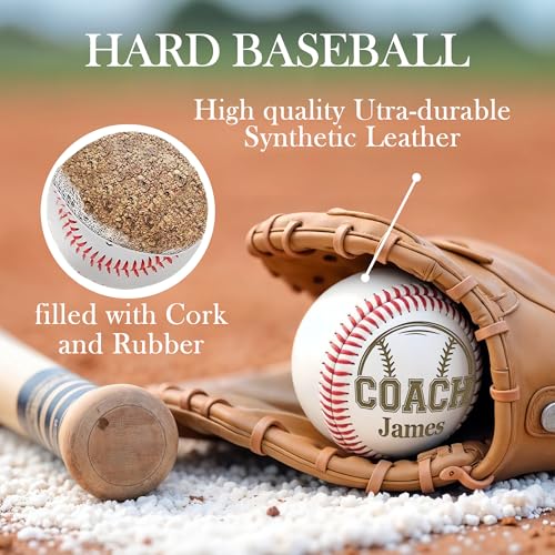 Image of Personalized Baseball Ball with Custom Name, Engraved Ball, Personalized Baseball Gifts for Team, Coach, Player, Senior, Custom Award Trophy, Engraved Gift Thank You Coach