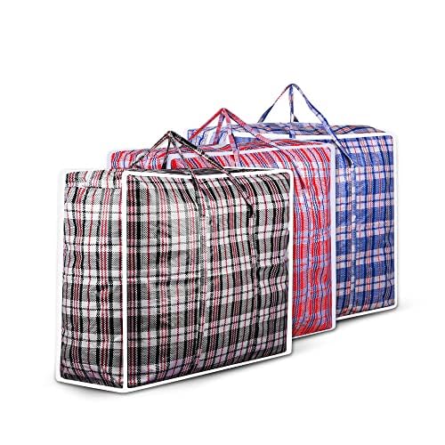 AAYAW Reusable & Versatile Large Laundry Bags with Reinforced Zips & Handles - Multi-Pack Options - Durable for Clothing & Bedding - Ideal for Storage, Moving & Travel (+/-10%) (Pack of 3-i)