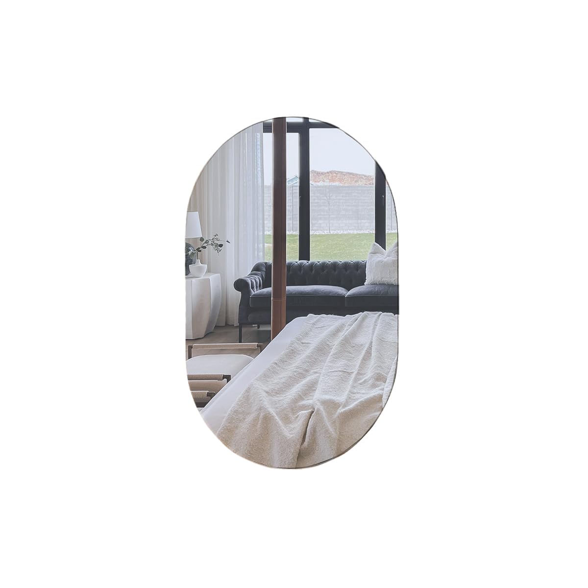 Capsule Frameless Decorative Wall Mount Mirror | Bathroom Mirror, Vanity Mirror, Or Bedroom Mirror | Non-Bevelled Mirror | Made in India (18 X 24 Inches)