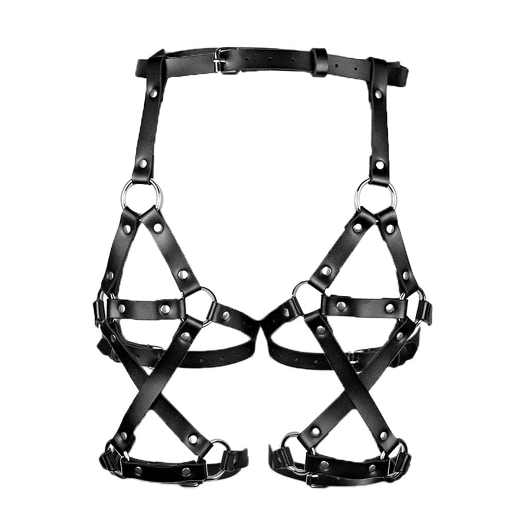 PU Leather Body Harness Waist Belt Leg Garter Punk Gothic Suspenders Strap-image-44