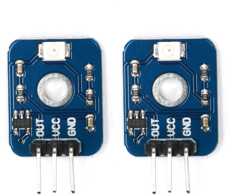 2PCS 3.3V-5V UV Inspection Sensor Module Detection 200-370nm Light UV Intensity Sensor Detection Ultraviolet Light Board for Arduino