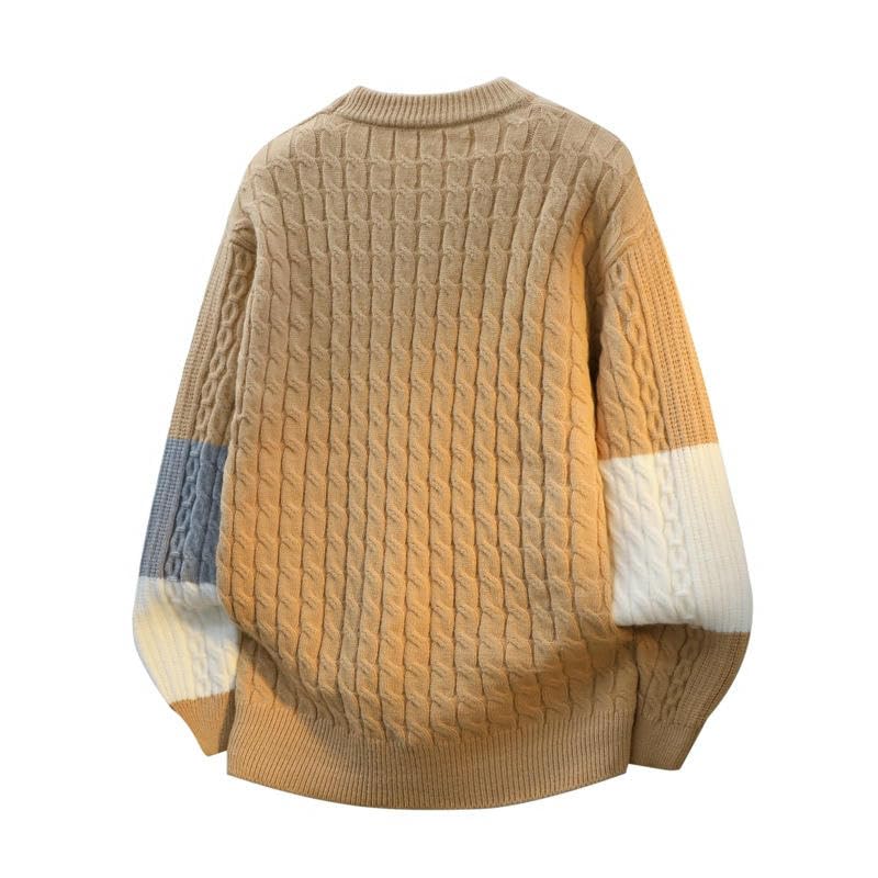 Pull homme automne simple polyvalent manches longues en maille douce - 5