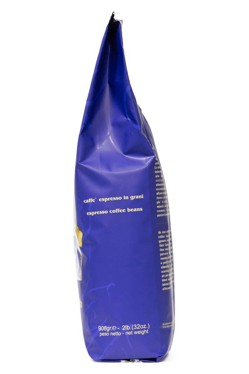 Grande Italia Espresso; Small Batch Artisan Roasted: Bar, Crema e Gusto, Whole Bean (2LB Bag, Pack of 2)