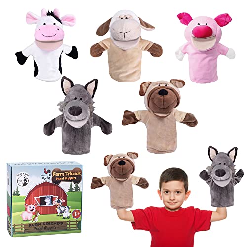 5 Pièces Marionnettes À Main La Ferme Marionnettes à Main en Peluche de Luxe Théâtre de poupées Jeu de Rôle Cadeau Parfait pour Les Enfants