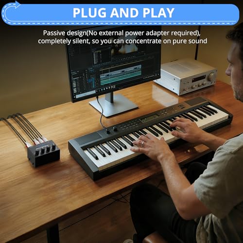 Image of CAMWAY Audio Mixer 4 Channel - Mini RCA Stereo Audio Mixer for PC, X-box,PS4 Gaming,TV,PC,Music,Streaming,DJ Mixing,RCA Input with Independent Volume Controls,Professional Sound,Plug and Play