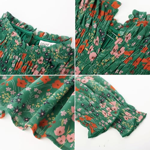 Image of GRACE KARIN Girls Long Sleeve Floral Dress Fall Winter Casual Dresses 6-14Y