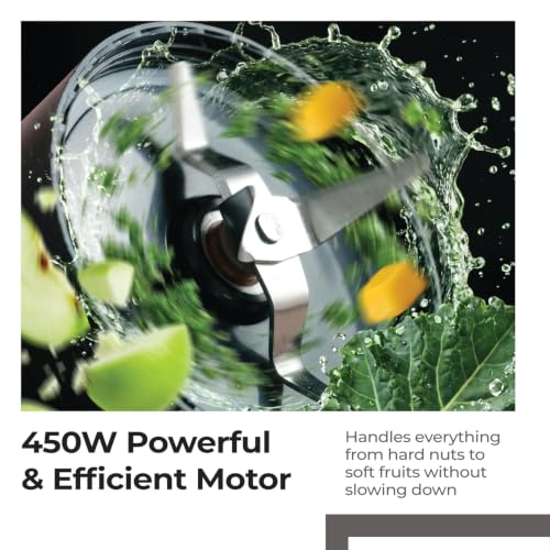 Image of Lifelong Nutri Blender with 2 Jars (500ml & 300ml)| 450W Motor, 3 Speed with Pulse, Dual SS Blades(2-Leaf & 4-Leaf), Dual Lids(Sprinkler & Solid)|Compact Mixer, Juicer & Grinder for Smoothie & Chutney