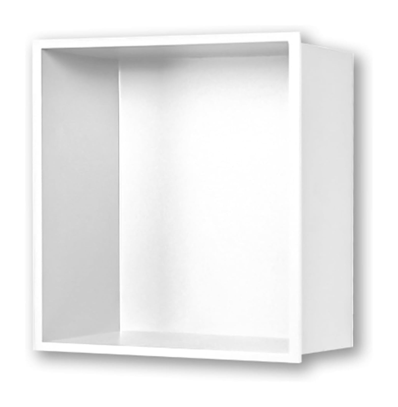 AYCDL Stainless Steel Shower with Built-in Storage One-Piece Design for Bathroom nization Space-Saving Solution Modern Shower Shelf,Bianco-32x32x12.5cm