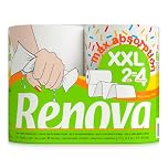 Renova Christmas Kitchen Roll Paper Towels – 2 XXL Rolls, 2-Ply Ultra Absorbent & Strong – Festive Printed Design, Durable & Reliable for Holiday Cleaning