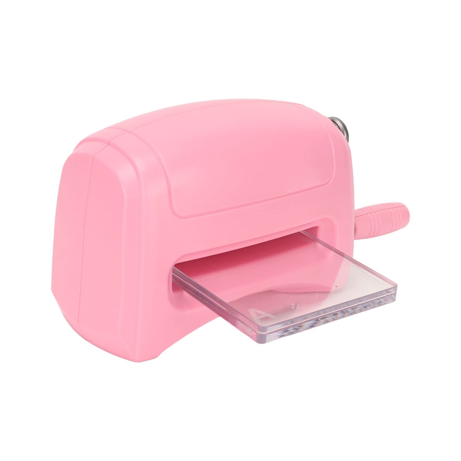 Machine à gaufrer bricolage portable en plastique rose en alliage de zinc outil de gaufrage à la main pour les projets d'artisanat en papier scrapbooking utilisation scolaire et