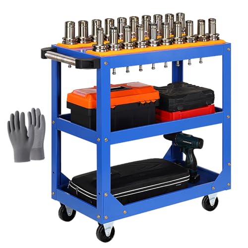 Carro de herramientas rodante resistente con ruedas para herramientas CNC, ideal para almacenes, garajes y mecánicos
