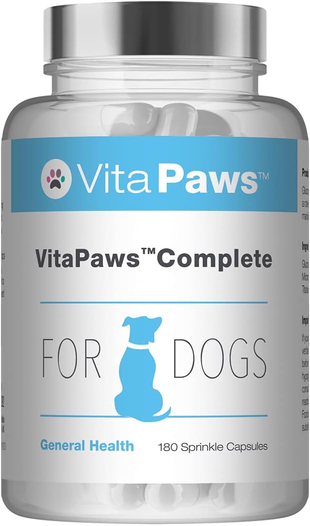 Multivitamins for Dogs | VitaPaws Complete | Includes Vitamin C, Vitamin B6 & Vitamin A | 180 Sprinkle Capsules Ideal for Fussy Pets | UK Manufactured