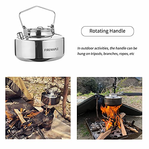 Fire-Maple Antarcti Portable 1 Liter Lightweight Stainless Steel Camping Kettle | Durable And Portable Camp Tea Pot | Ideal For Bushcraft And Outdoor Campfire Use #TOP1