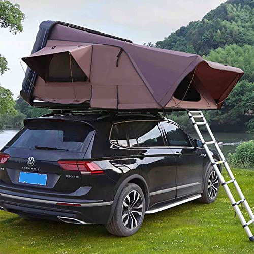 Tenda da tetto per auto per campeggio all'aperto, apertura rapida, design pieghevole con copertura in lega di alluminio impermeabile, ideale per avventure a guida autonoma