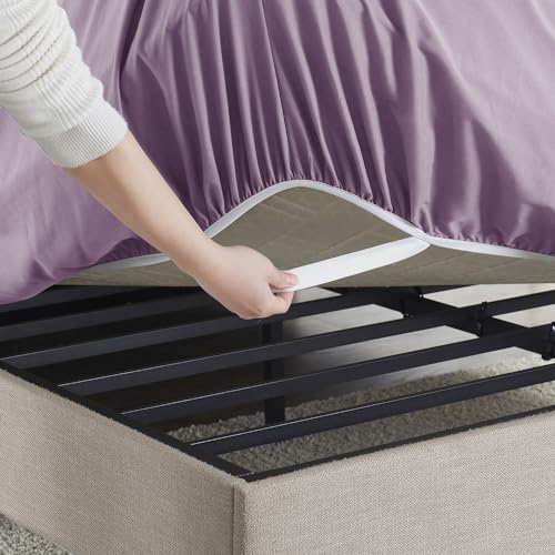 Image of Hearth & Harbor Extra Deep Pocket Queen Fitted Sheet - Fits 18 to 24 Inch Mattress - Ultra Soft 1800 Microfiber, Wrinkle-Free & Breathable - Hotel Luxury Fitted Sheet Only, Lavender