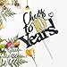 YUINYO Cheers to 10 Years Cake Topper 10th Birthday Cake Decorating Supplies - Blessed 10 Years Wedding, Anniversary or Birthday Party Decorations,（Black gold) (Black Gold (10))