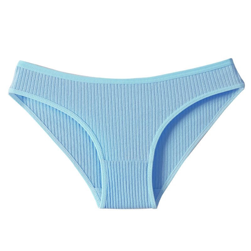 Cotton Underwear for Women Sexy Low Rise Ribbed Hipster Breathable Soft Womens Bikini Panties Cheeky