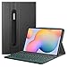 FINTIE Clavier pour Samsung Galaxy Tab S6 Lite 2022/2020 10.4 Pouces - [AZERTY Français] Clavier Rétroéclairé à 7 Couleurs Clavier sans Fil Bluetooth, Housse Etui Multi-Angles, Noir