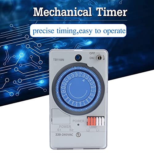 Mechanical Timer, 24-Hour Mechanical Outlet Timer Automatic Low Power Consumption Time Switch For Water Heaters Street Lights, Breeding, Garden Watering, Motors,Etc #TOP1