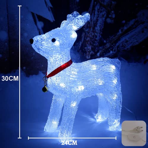 HUJEMO 30 cm acrílico 3D LED alce veado luz rena lâmpada noturna feriado iluminação Natal ornamento