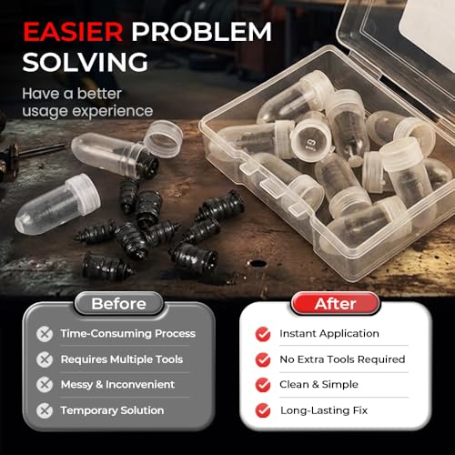 Image of Tire Repair Nails Kit, 2 Size Tire Plug Kit with Screwdriver (20 Pcs) | Two Repair Sizes; Screw-In Installation; Durable Rubber & Metal; Compatible with Tubeless Tires; Portable Repair Kit