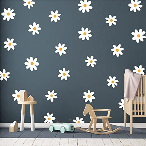 Vinilo decorativo flores blancas para pared hoja 14.5x11.8 in miniatura 5