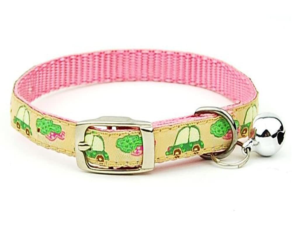 KUTKUT Dog Collar with Adjustable Buckle, Puppy Collar with Bell for Boys & Girls, Soft Adjustable Doggy Collar with Car Pattern for Puppies & Small Dogs (Size: S, Neck: 19-28cm) (B09K3WHHQR) Amazon Price History, Amazon Price Tracker