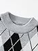 Jolyshlid 3 Pack Boys Crew Neck Argyle Plaid Pullover Sweater Lightweight Sweatshirts Knitted for Casual Top 11-12Y Multicolored
