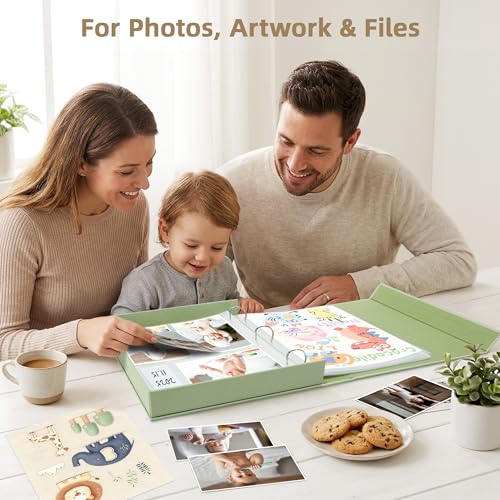 Caja de fotos de 4x6 con carpeta de lino de 3 anillas para 305 copias 7